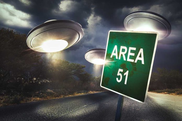 Area,51,Sign,In,The,Middle,Of,The,Road,With