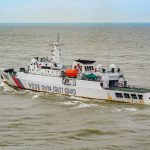 Chinese coast guard ship on the water