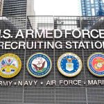 Sign for U.S. Armed Forces Recruiting Station.