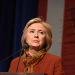 Hillary Clinton on a stage