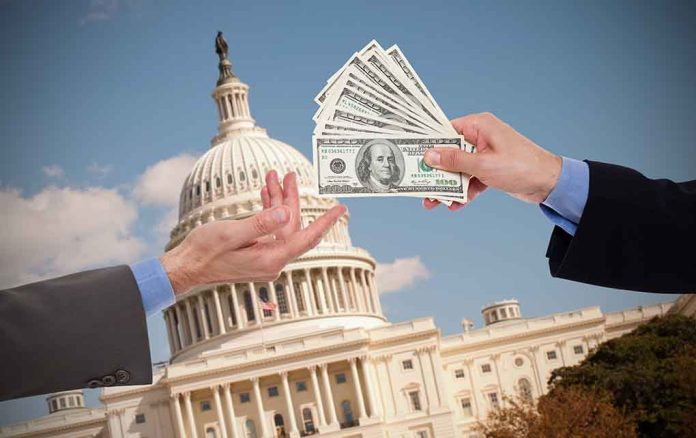 192890837 featured image Hands exchanging money in front of Capitol building.