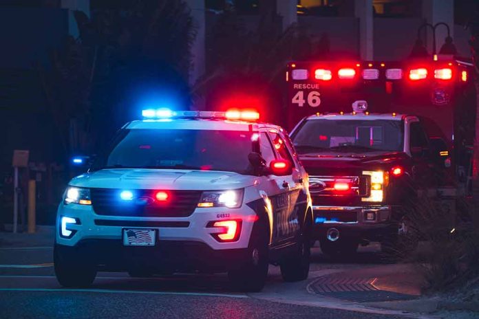 2002708079 featured image Police car and ambulance with flashing lights.