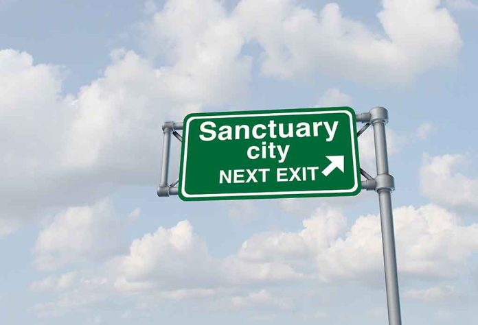 1031290987 featured image Green sign saying "Sanctuary City Next Exit."