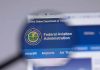 Federal Aviation Administration website viewed through magnifying glass