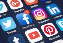 Social media app icons displayed on a smartphone screen.
