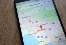 Map of Los Angeles on a smartphone screen