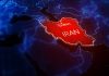 Map highlighting Iran with Tehran marked