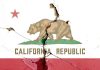 Cracked California Republic flag on a wall