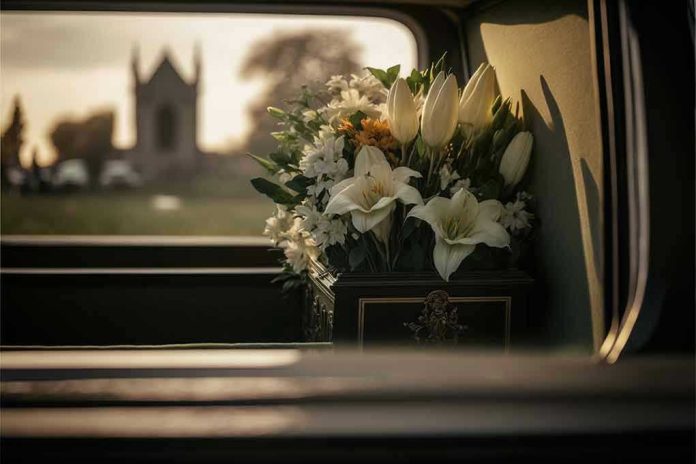 2233487901 White flowers in a car with blurred background