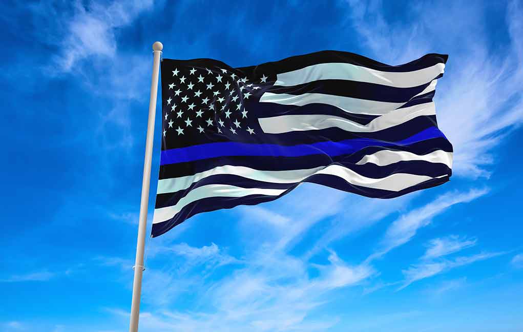 1916496227 featured image Black and white flag with blue stripe flying