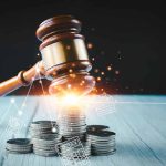 Will Republicans Tackle Fiscal Responsibility and Transparency? Gavel, coins, and tax icons on a table.