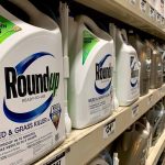 Georgia Jury Delivers $2.1 Billion Verdict In Controversial Case gallon containers with the words Round Up on a metal shelving unit