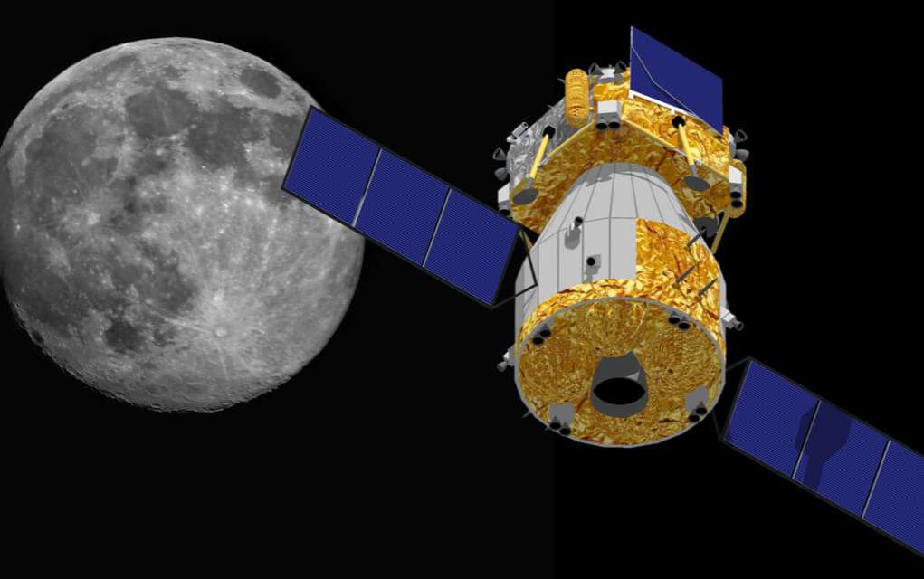 1862533084 featured image Moon and satellite in outer space scene