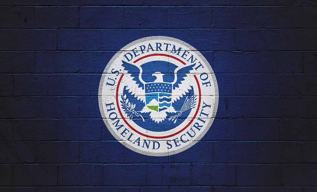 US Department of Homeland Security emblem on wall