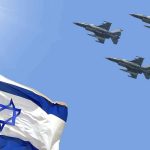 Druze Crisis Sparks Israeli Military Thunder Israeli flag with three fighter jets in flight
