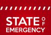 Governor DECLARES Emergency — 854K Affected! STATE OF EMERGENCY in bold white text on red background.