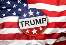 Trump’s $250M Third Term Bribe – Dems Got Nuts! Button with Trump on American flag.