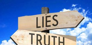 CBS Exposes LA Mayor’s Wildfire Lies! Signs pointing to Lies and Truth against sky.