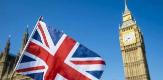 Illegal Polygamy Loophole HITS UK Benefits Union Jack flag with Big Ben in background.
