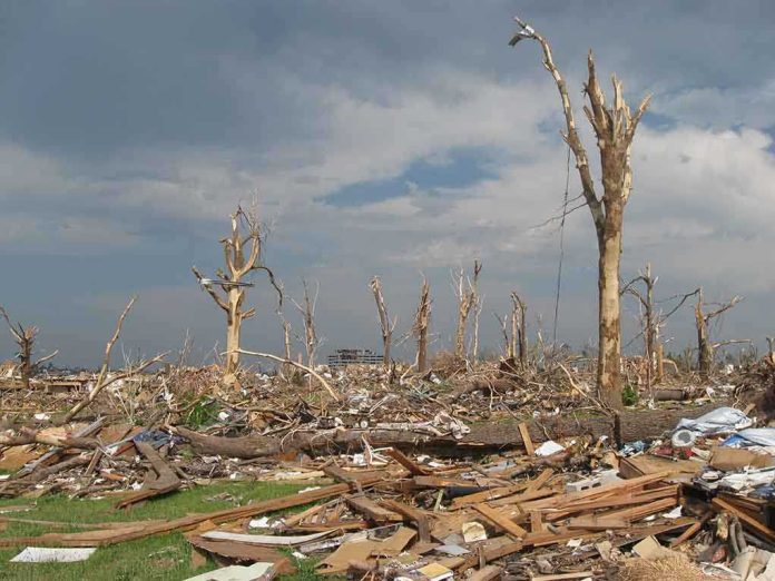 shutterstock_80099773 A landscape showing destruction from a natural disaster with fallen trees and debris scattered across the ground