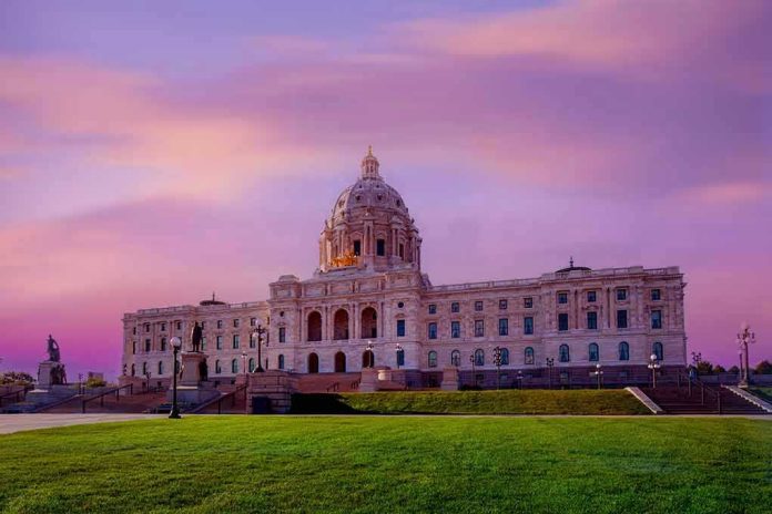 2334088919 Historic building with dome under a pinkish-purple sky.