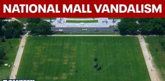 National Mall Vandalism Sparks FED Probe '86 47' appears on National Mall, US park police investigating