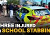 THREE STABBED and schoolgirl arrested as Manchester school goes into LOCKDOWN