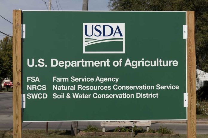 Sign for the U.S. Department of Agriculture listing various services