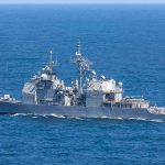 The U.S. Says It Is Reducing Maritime Threats Gray naval warship cruising on open sea