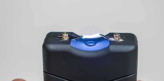 stun gun emitting electric arc