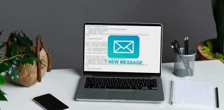 Gmail Opens Floodgates for Political Cash Grabs laptop on desk showing new email notification