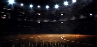 WNBA Star Has A Different Take On Racy Ad Basketball court under bright arena lights