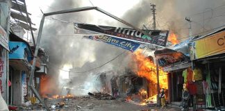 Hallway Fire Tease Preceded Bronx Inferno Street marketplace engulfed in fire and heavy smoke