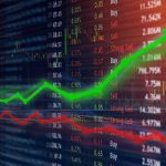 Trump’s $5,000 Tease – Then the Catch Stock market chart with green upward arrow and red downward line