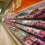 Refrigerators Hacked – Food Dumped Nationwide Grocery store meat aisle stocked with packaged beef and poultry