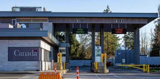 Checkpoint Clampdown Sparks Aid Chaos Canada border crossing booths with open and closed lane signs