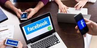 Whistleblower Torches Facebook’s Profit Playbook Laptop with Facebook on screen surrounded by smartphones